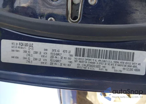 2016 Jeep Patriot Latitude z USA, uszkodzony, nr VIN 1C4NJRFB0GD616655